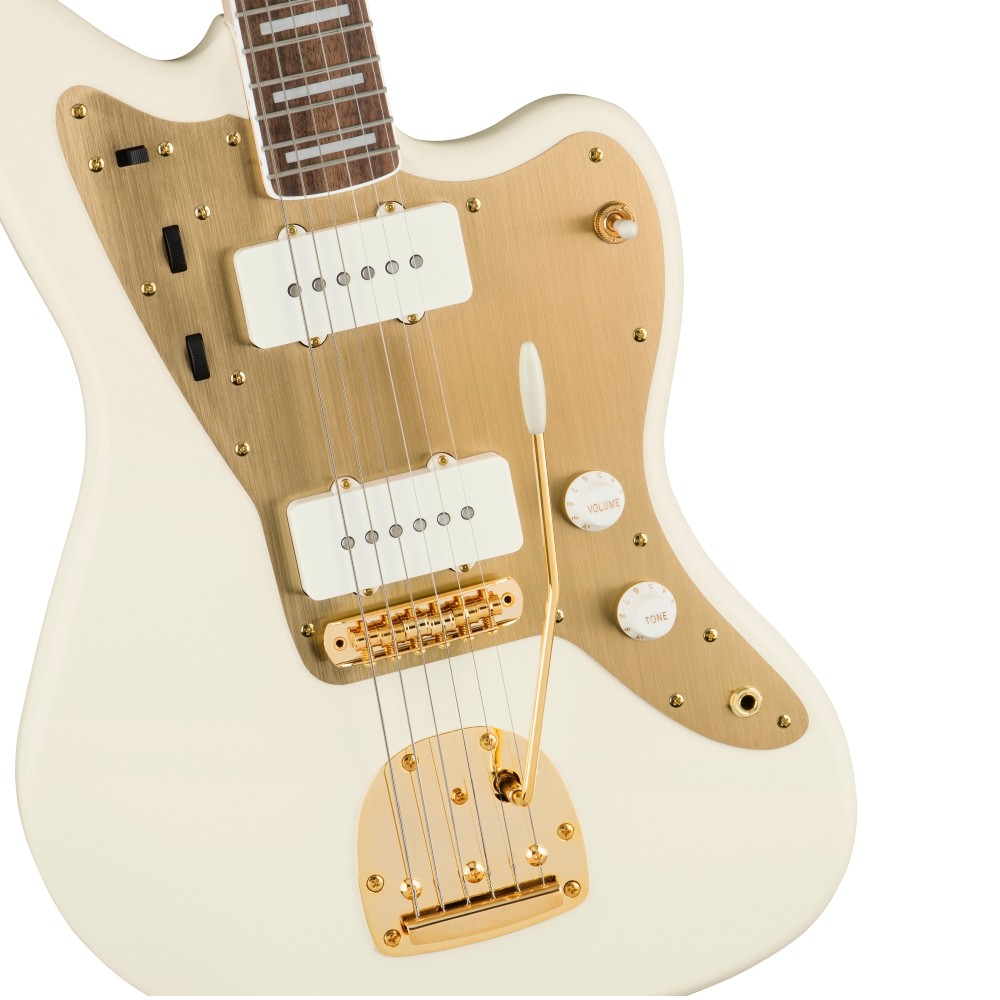 Squier by Fender 40th Anniversary Gold Edition Jazzmaster Electric Guitar - Olympic White (379420505)