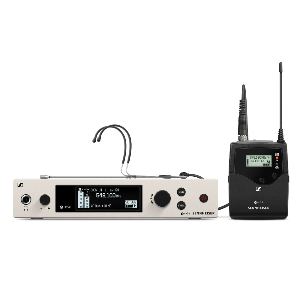 Sennheiser EW 300 G4-HEADMIC1-RC-AW+ Wireless Omni Bodypack Headset Microphone System