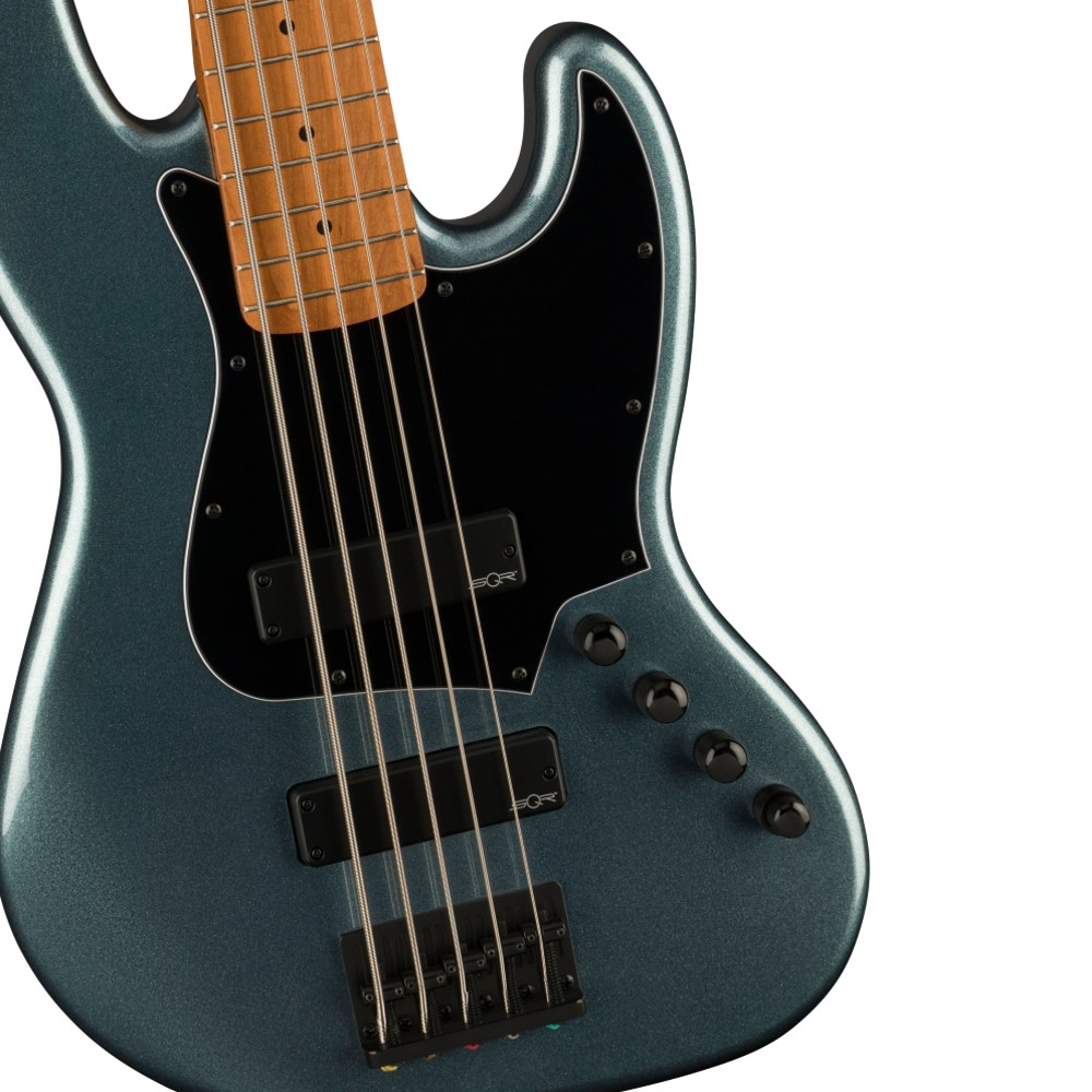 Squier by Fender Contemporary Active Jazz Bass HH V 5-String Bass Guitar - Roasted Maple Gunmetal Metallic (370461568)