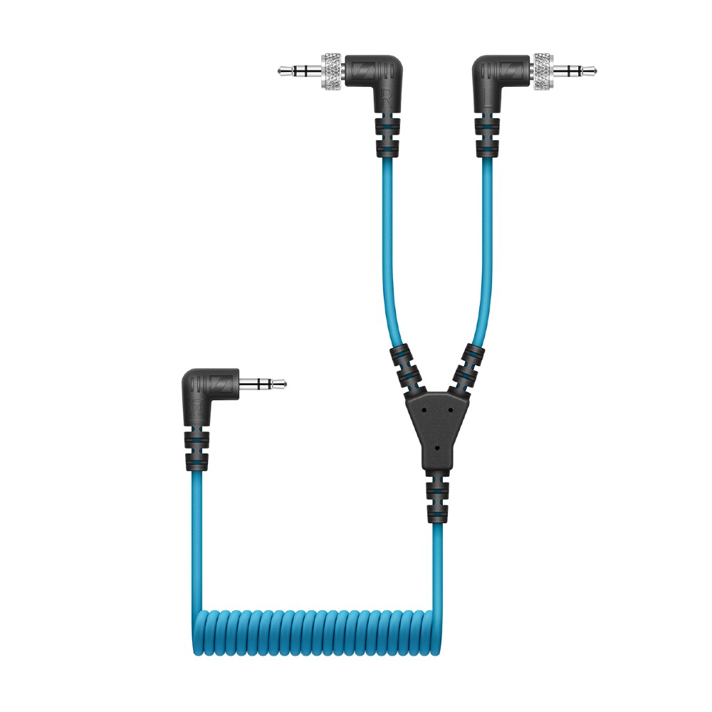 Sennheiser CL 35-Y Dual Locking 3.5mm TRS Male to 3.5mm TRS Male Coiled Y-Cable Audio Cable