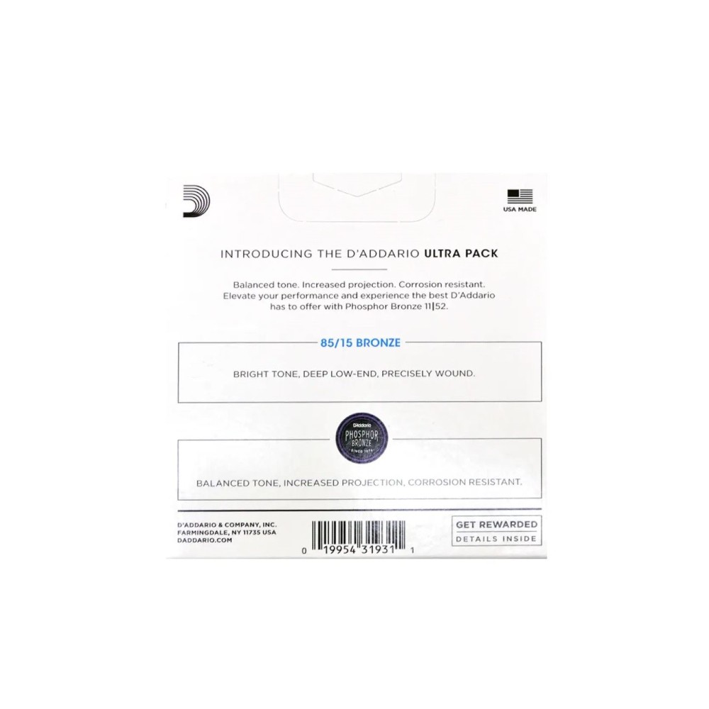 D'Addario EZ910 / EJ26 Ultra Pack Acoustic Guitar Strings