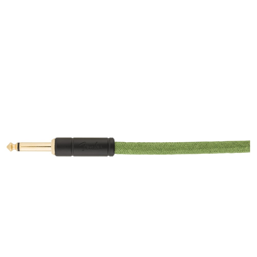 Fender Festival Hemp Straight to Right Angle Instrument Cable - 18.6 foot Green (0990918062)