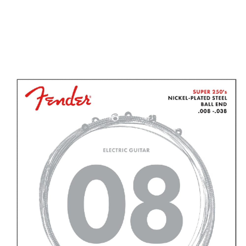 Fender Super 250's Nickle Plated Steel Ball End Electric Guitar Strings 8-38 (730250402)