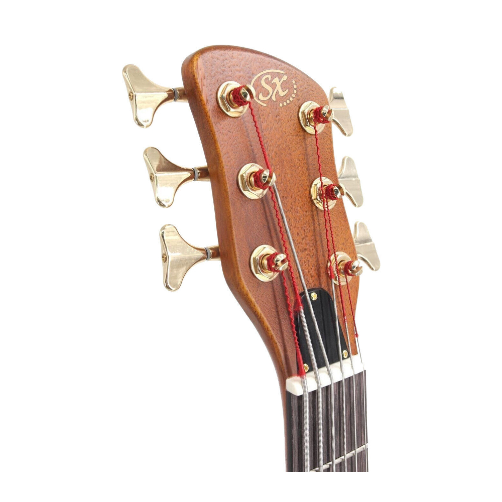 SX SWB1/6 6 String Bass Guitar (Natural)