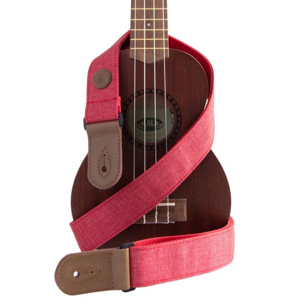 Kala Sonoma Coast Deluxe Cloth Ukelele Strap - Russian River Red (K-DSTP-RD)