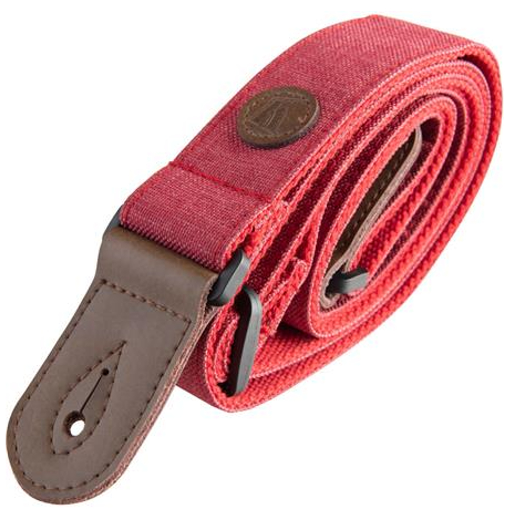 Kala Sonoma Coast Deluxe Cloth Ukelele Strap - Russian River Red (K-DSTP-RD)