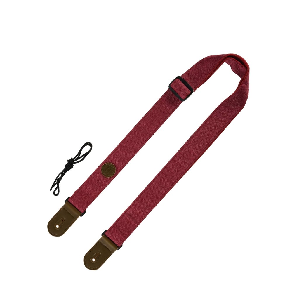 Kala Sonoma Coast Deluxe Cloth Ukelele Strap - Russian River Red (K-DSTP-RD)