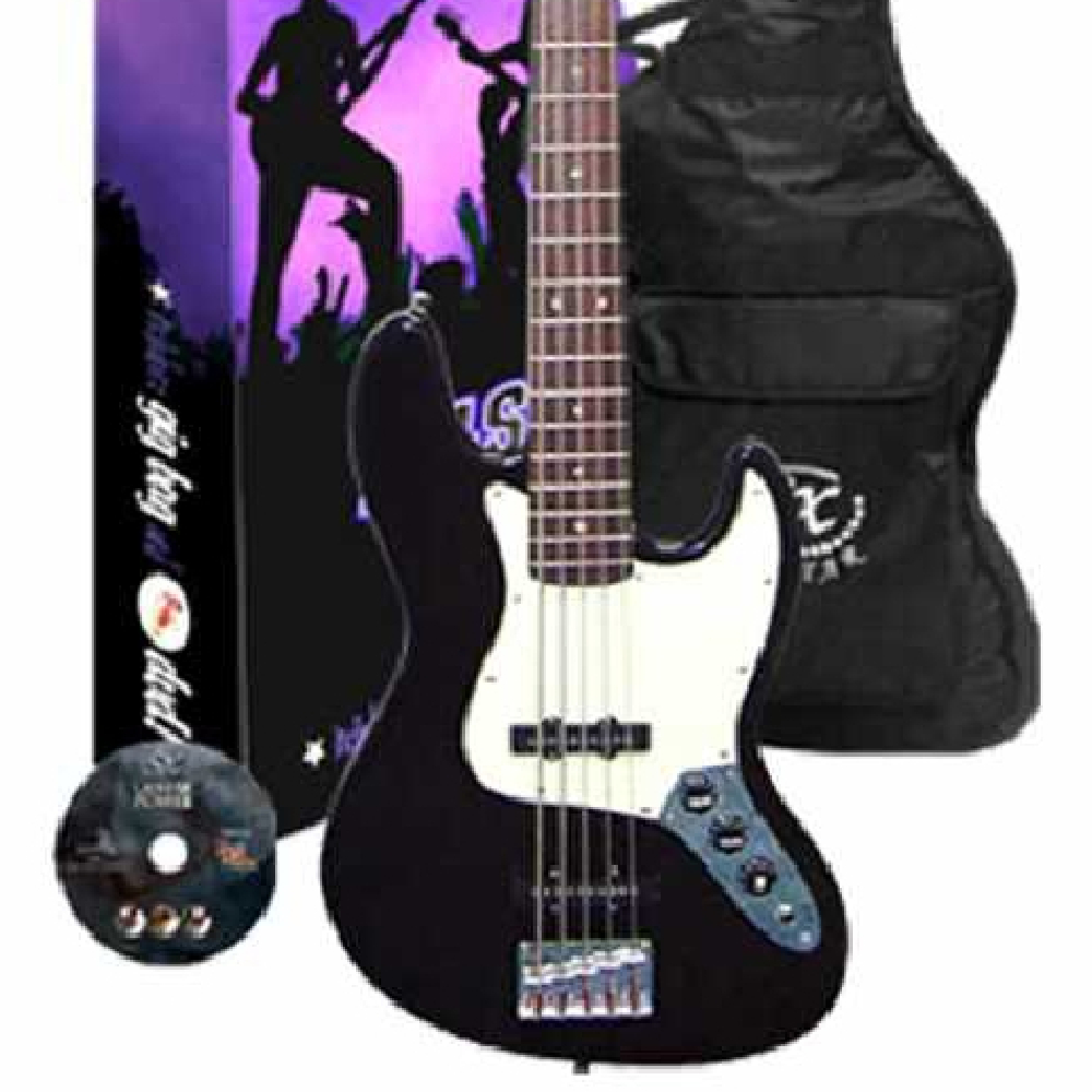 SX SJB62+/5/BK 5-String JB Bass Guitar (Black)