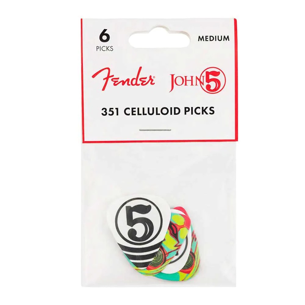 Fender John 5 351 Celluloid Guitar Picks - Medium (6 pack)