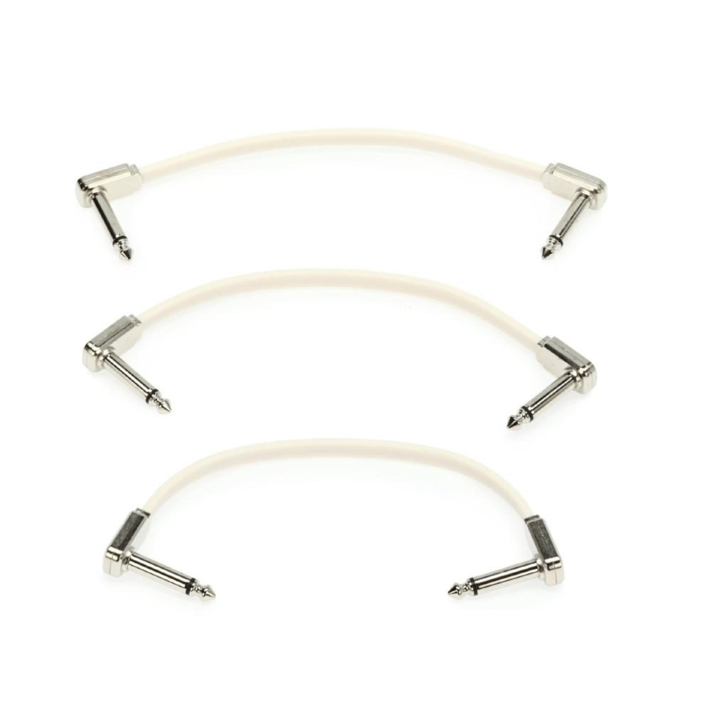 Ernie Ball Flat Ribbon 6-inch Patch Cable 3-Pack - White (P06385)