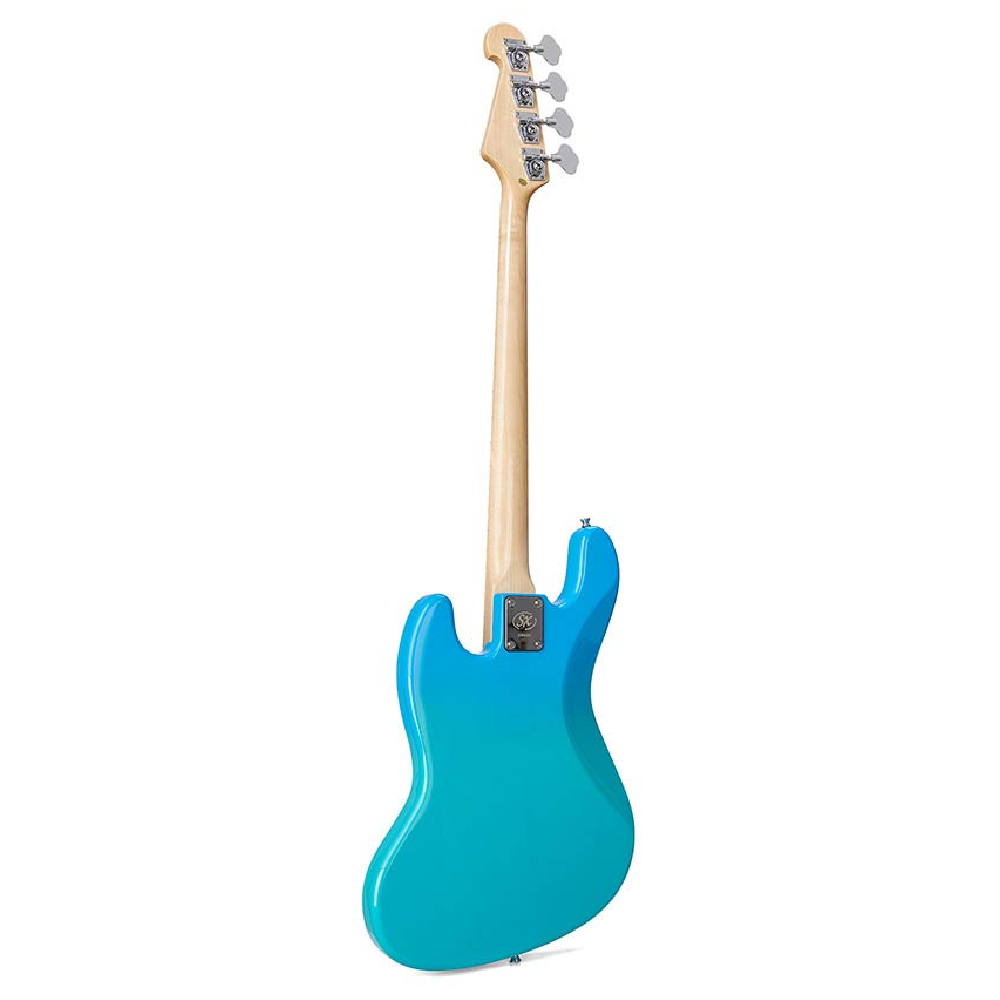 SX SBM1/BG Jazz Bass Guitar with Bag (Blue Glow)