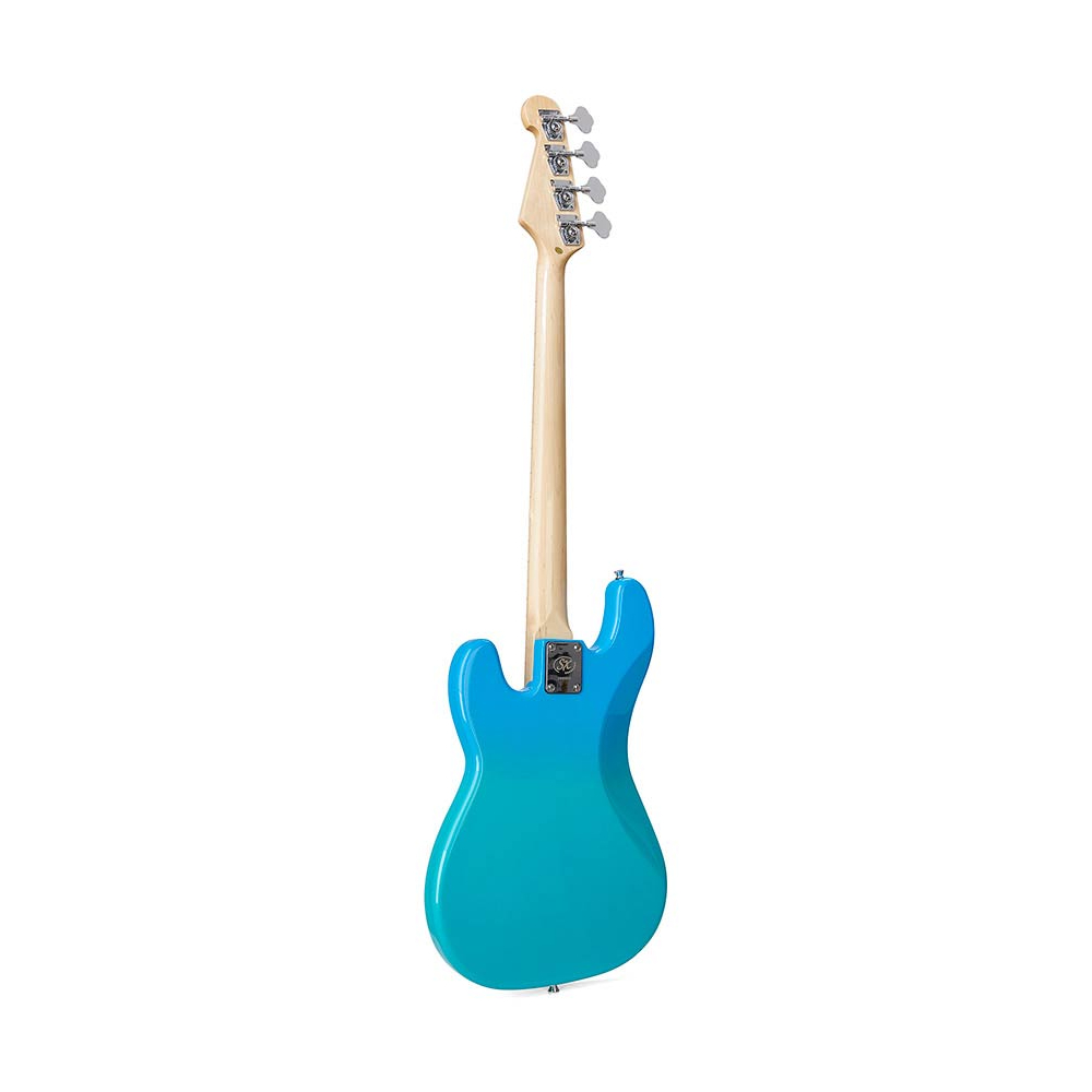 SX SBM2/BG Precision Bass Guitar with Bag (Blue Glow)