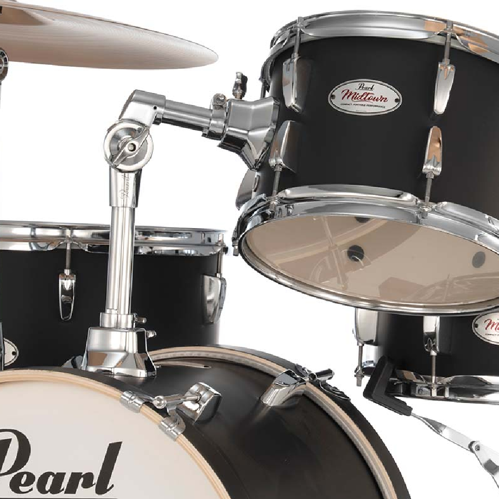 Pearl MT564/C Midtown 4-pc Compact Drum set #752 Matte Asphalt Black (Cymbals not Included)