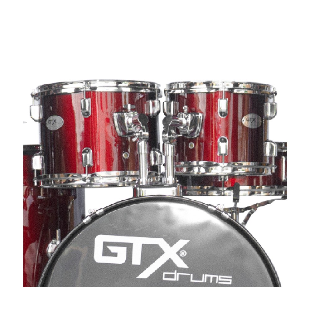 GTX JB2211B 5-Piece Drum Set with Hardware and Cymbals (Wine Red)