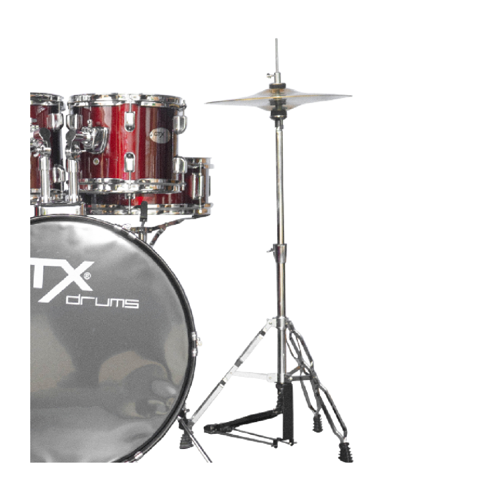 GTX JB2211B 5-Piece Drum Set with Hardware and Cymbals (Wine Red)