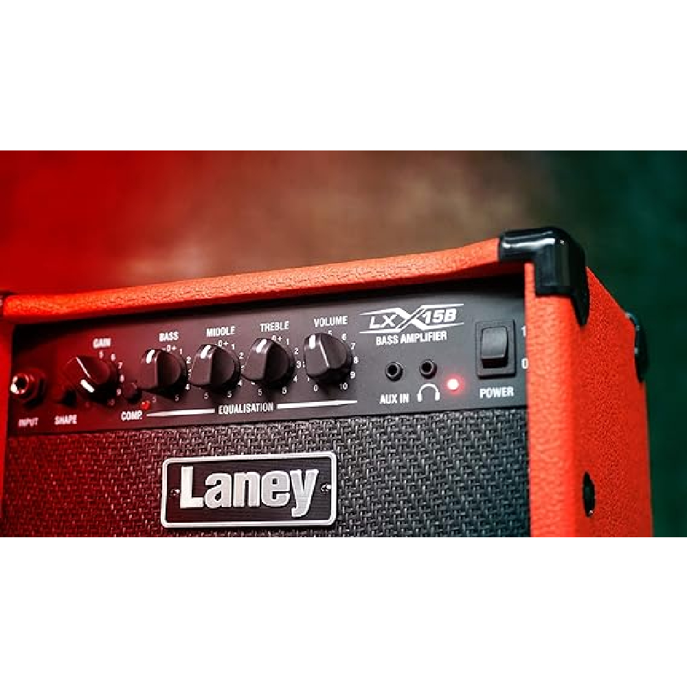 Laney LX15B-Red 15W 2X5 Bass Guitar Amplifier (Red)