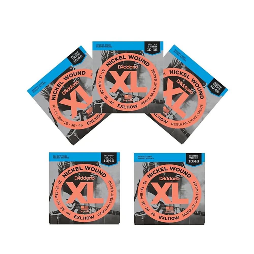 D'Addario EXL110W Nickel Round Wound Electric Guitar Strings - Regular Light Gauge Wound Third (10-46)
