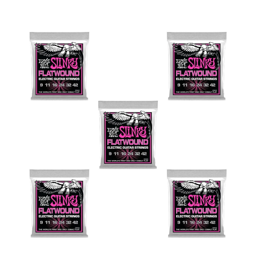 Ernie Ball 2593 Super Slinky Flatwound Electric Guitar Strings (.009-.042)