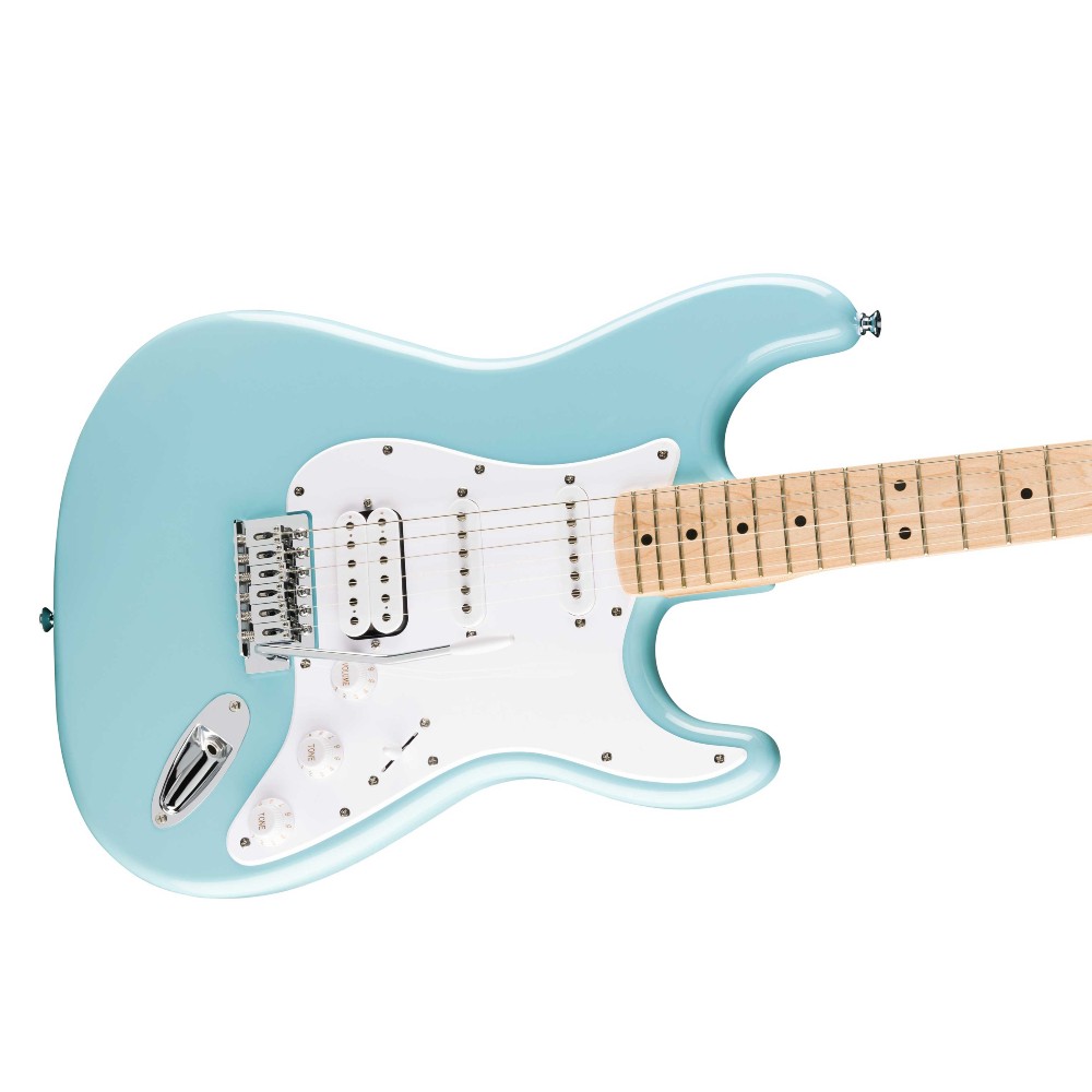 Squier by Fender FSR Sonic Stratocaster HSS Electric Guitar White Pickguard (Tropical Turquoise)