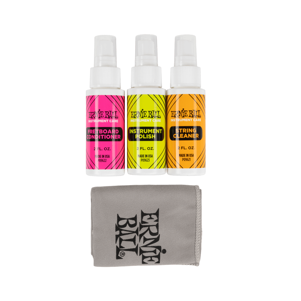 Ernie Ball 4225 Instrument Care 3-pack with Microfiber Polish Cloth 2 oz