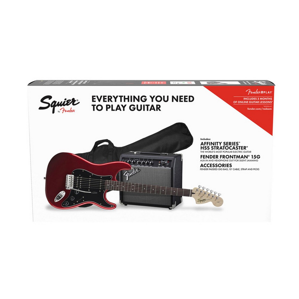 Squier By Fender Affinity Series Stratocaster HSS Pack LRL Candy Apple Red Gig Bag 15G - 230V EU