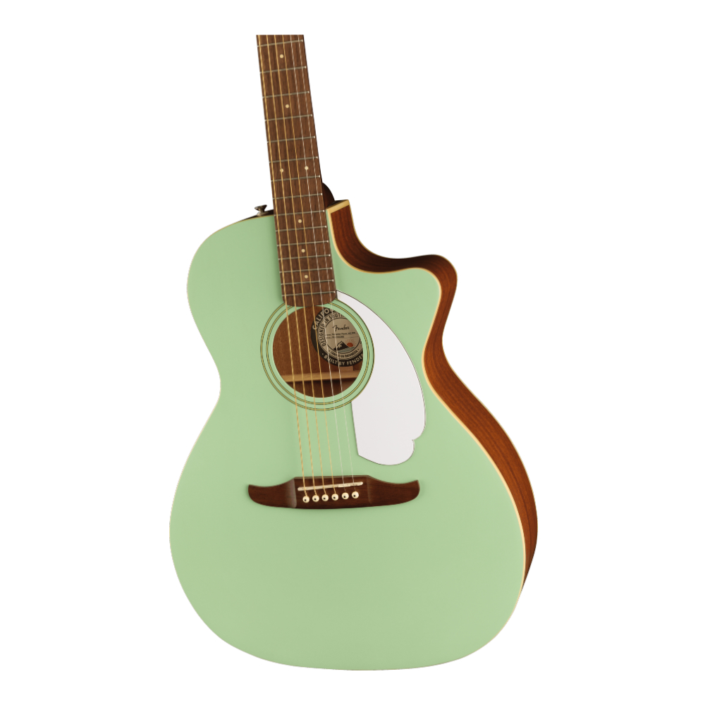 Fender Newporter Player Acoustic Guitar - Walnut Fingerboard / White Pickguard / Surf Green (970743557)