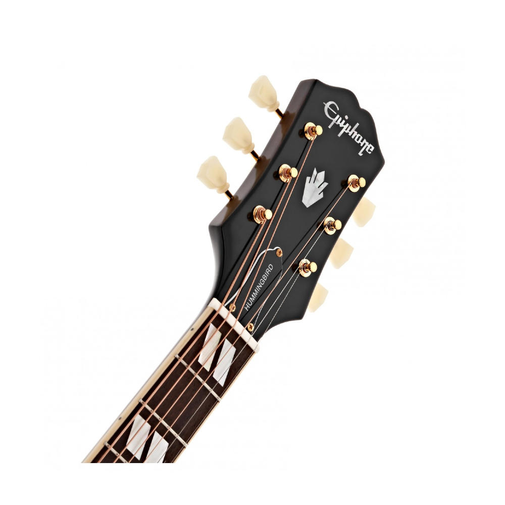 Epiphone Hummingbird Acoustic Guitar - All Solid Wood / Fishman Sonitone / Aged Natural Antique Gloss (IGMTHUMANAGH1)
