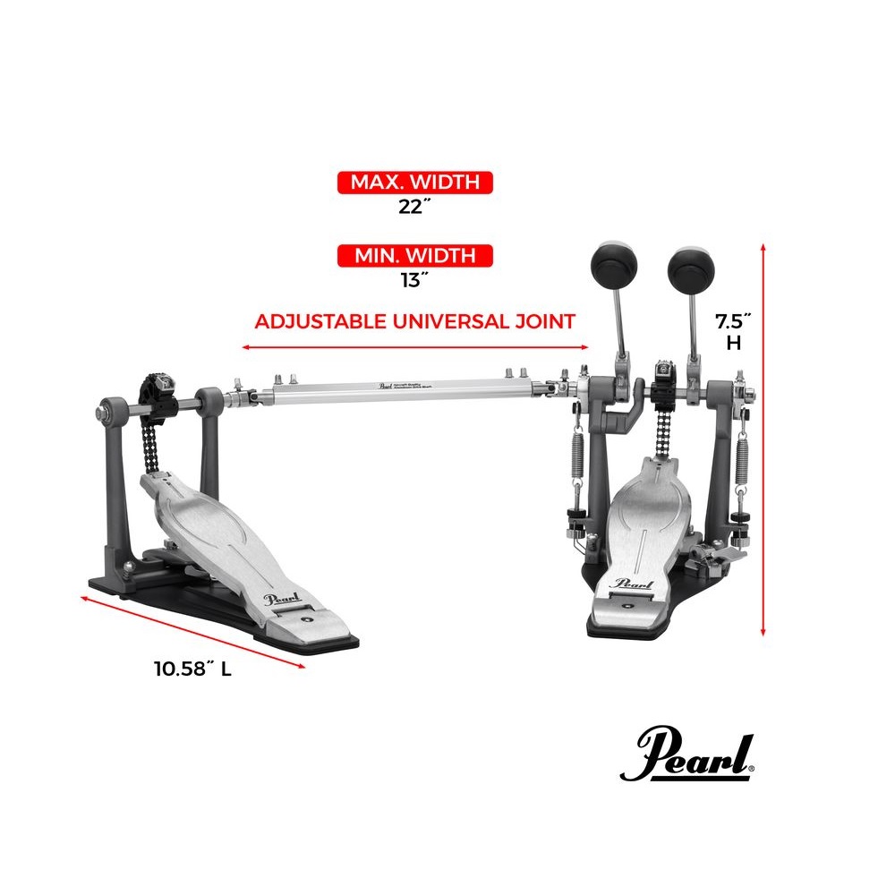 Pearl P-1032 Eliminator Solo Black Chain Drive Double Bass Drum Pedal