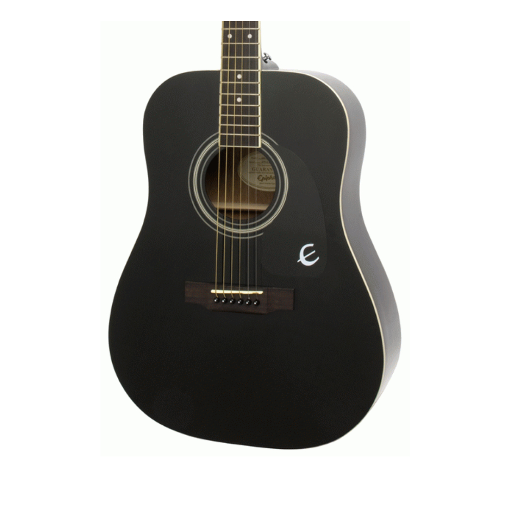 Epiphone DR-100 Dreadnought Acoustic Guitar – Ebony (EA10EBCH1)