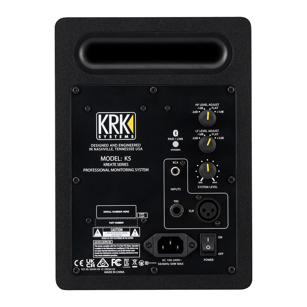 KRK K5-PH Kreate 5 5-inch Two-Way Powered Studio Monitor Speaker (Pair)