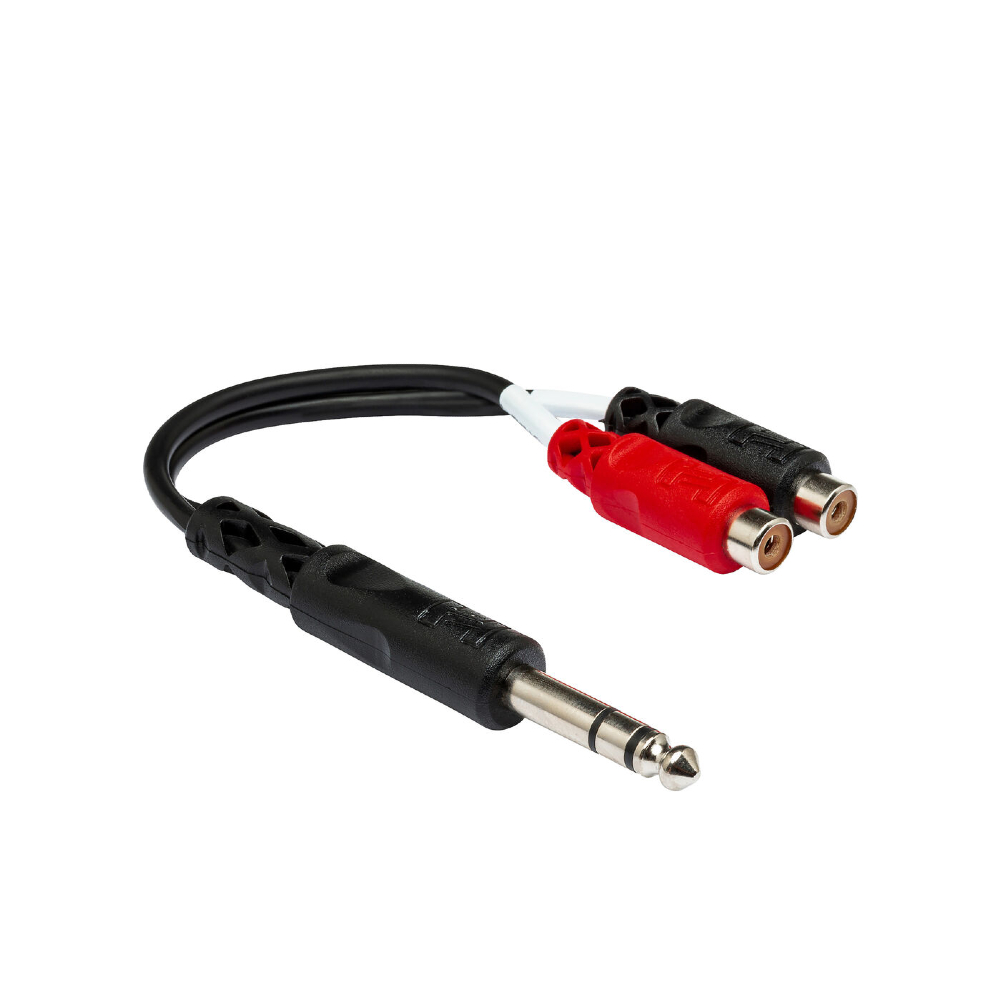 Hosa YPR-102 Stereo Breakout Cable - 1/4 inch TRS Male to Left and Right RCA Female