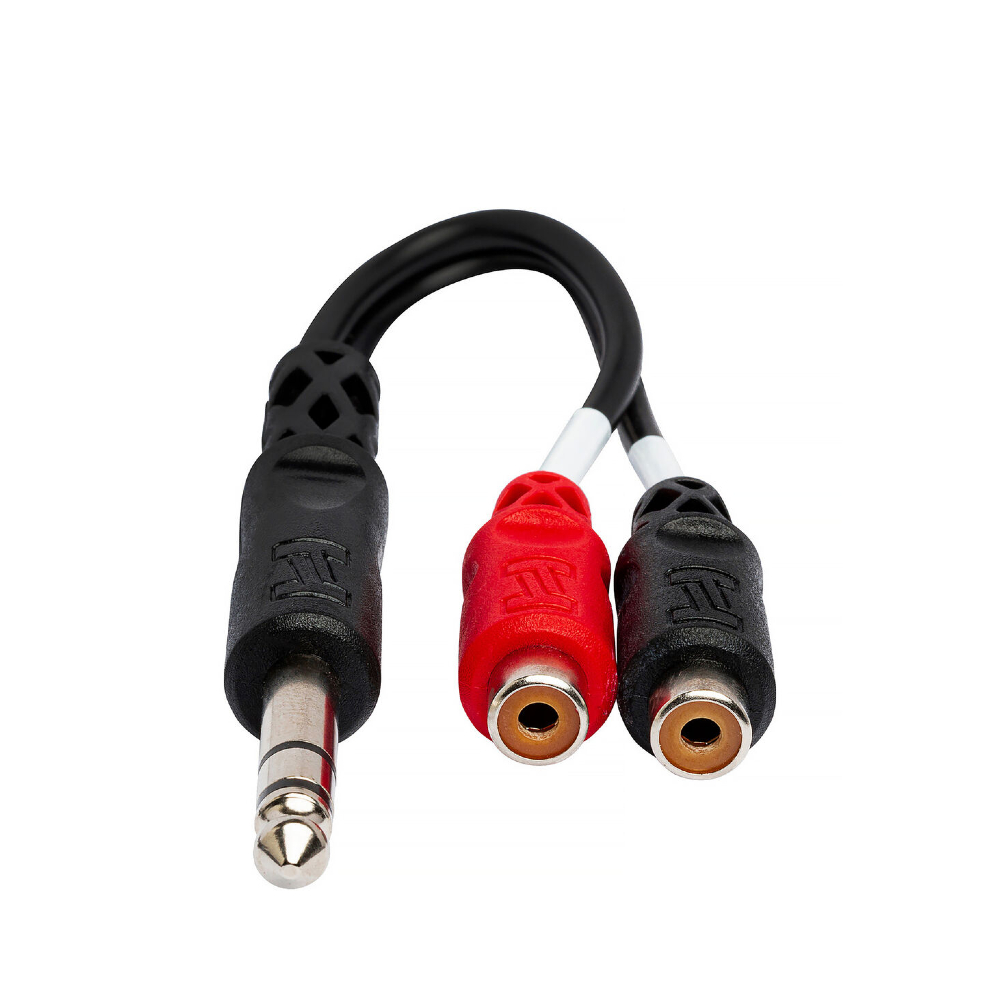 Hosa YPR-102 Stereo Breakout Cable - 1/4 inch TRS Male to Left and Right RCA Female