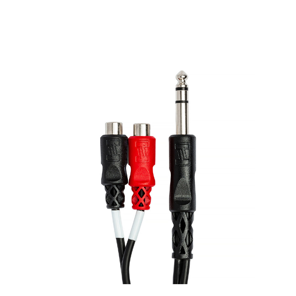 Hosa YPR-102 Stereo Breakout Cable - 1/4 inch TRS Male to Left and Right RCA Female