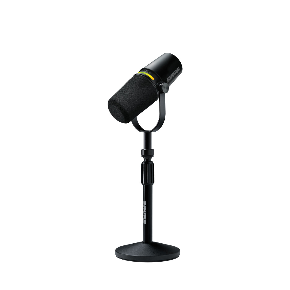 Shure MV7+-K Podcast XLR/USB Microphone Bundle with Gator Desktop Stand (Black)
