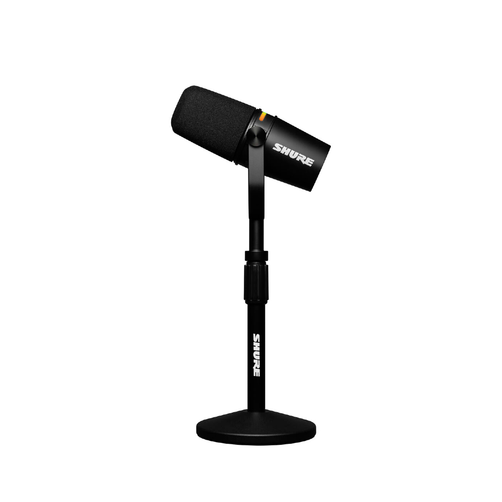 Shure MV7+-K Podcast XLR/USB Microphone Bundle with Gator Desktop Stand (Black)
