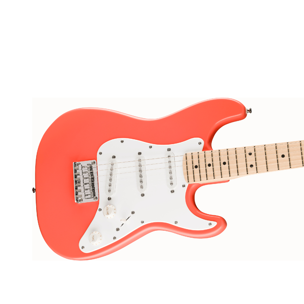 Squier FSR Mini Stratocaster Electric Guitar Laurel FB - Tahitian Coral (370122511)