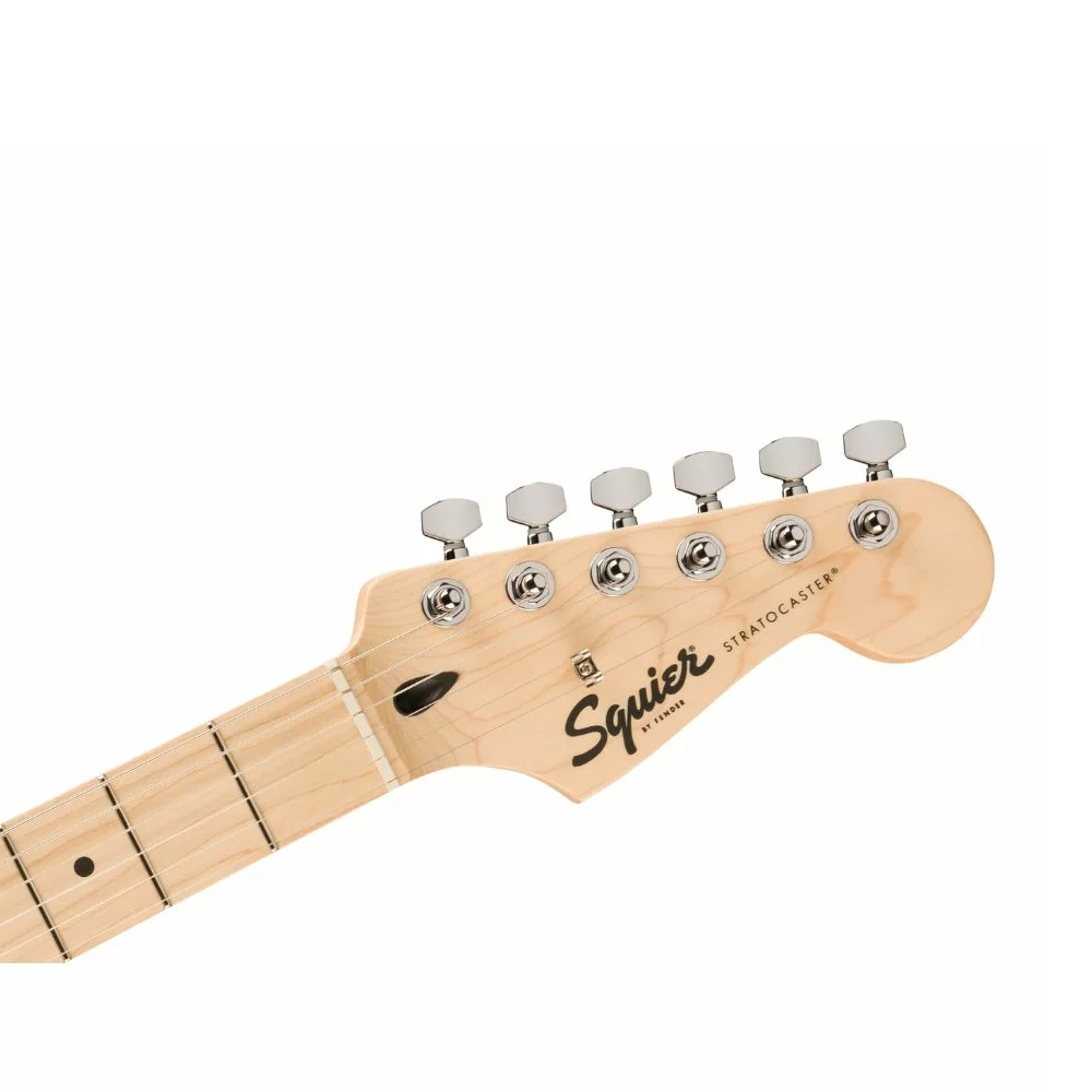 Squier FSR Sonic Stratocaster HT Electric Guitar w/White Pickguard, Maple FB, Shell Pink (373252556)