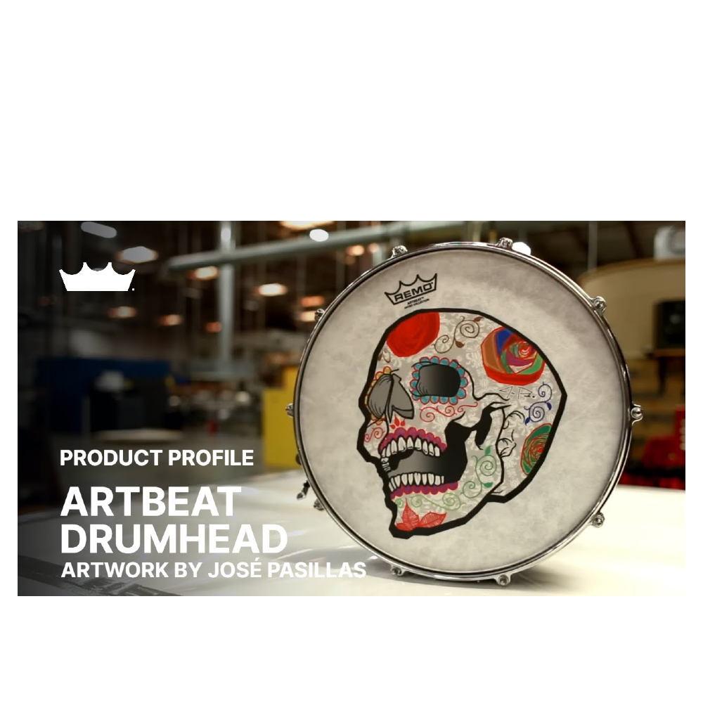 Remo CS-0814-20-AB002 14-inch Jose Pasillas ArtBEAT Artist Collection Drum Head (Candy Skull)