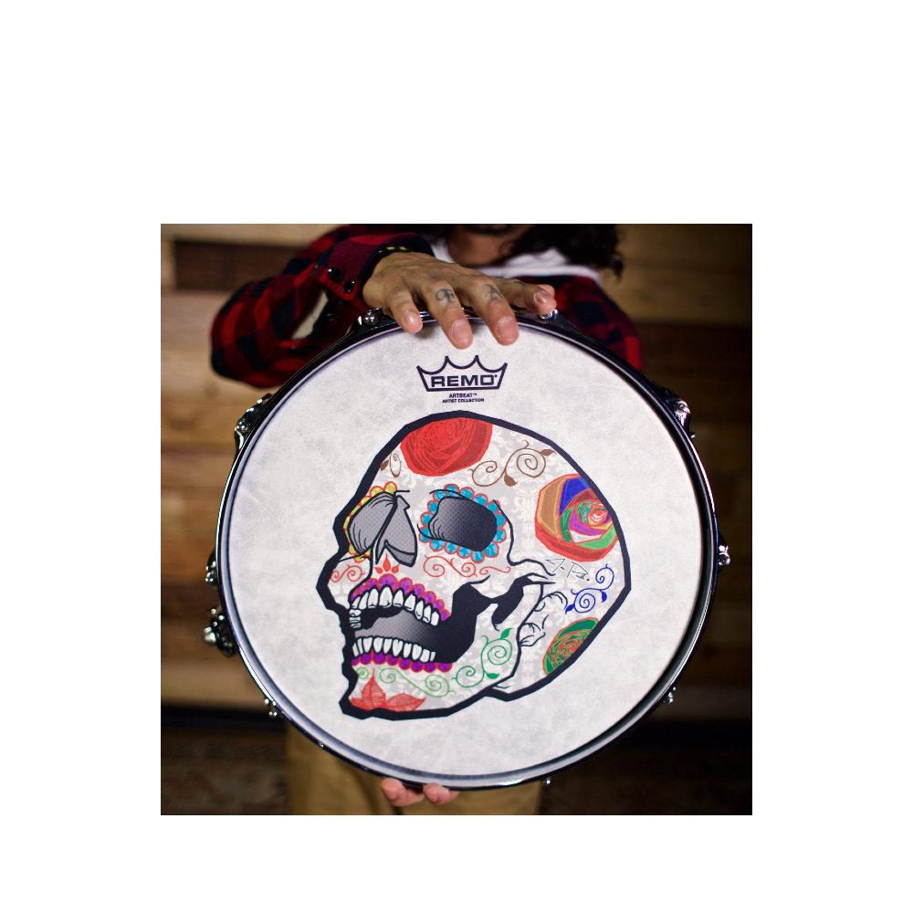Remo CS-0814-20-AB002 14-inch Jose Pasillas ArtBEAT Artist Collection Drum Head (Candy Skull)