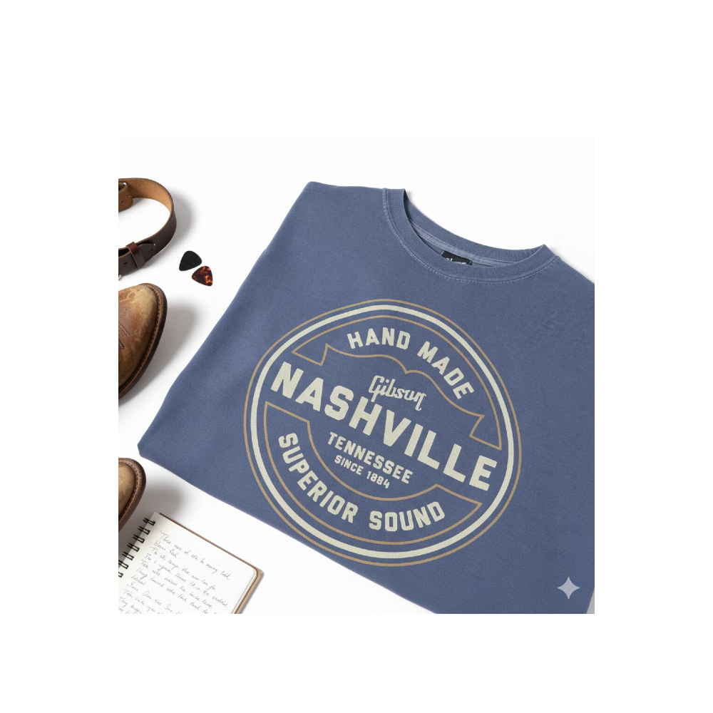 Gibson Superior Sound Tee (GA-TEE-SSND) – Vintage Blue (M)