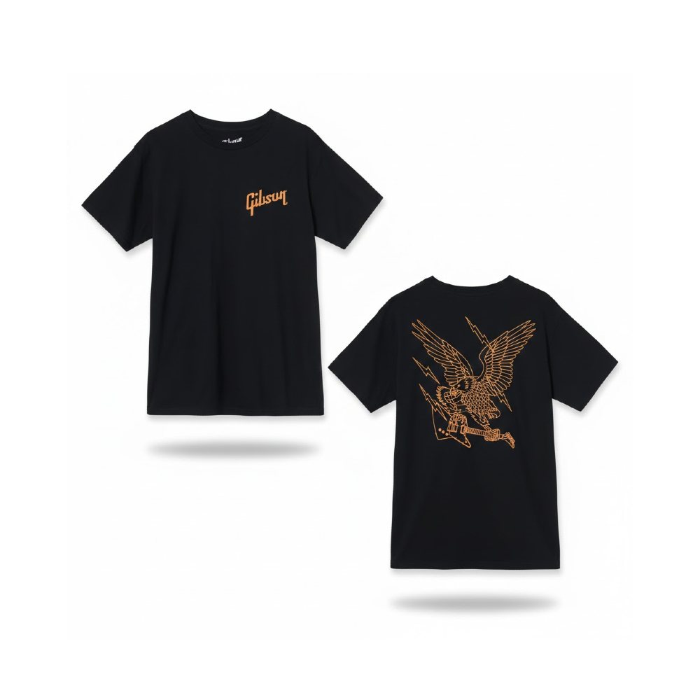 Gibson Screaming Eagle Tee (GA-TEE-SCRM) - Vintage Black / Large