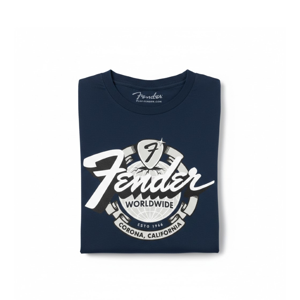 Fender World Wide Tee Vintage (9193822306) - Navy / Small