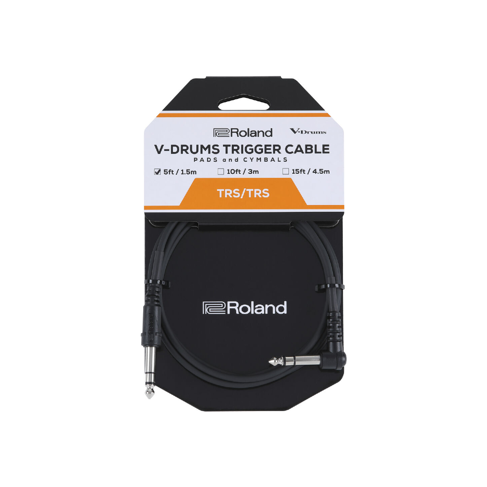Roland PCS-5-TRA 1/4-inch TRS Male to 1/4-inch TRS Male Right Angle Percussion Trigger Cable (5-foot)