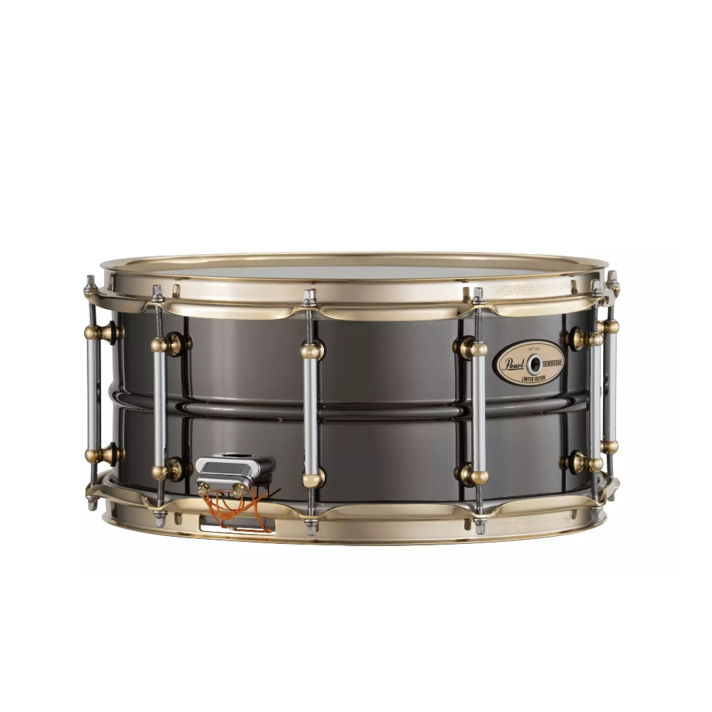 Pearl STHNSF1465 Limited Edition 14 x 6.5 Inch SensiTone Black Nickel Brass Snare Drum