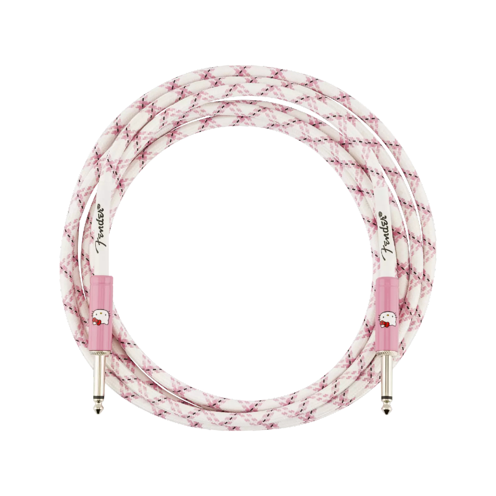 Fender x Hello Kitty White/Pink Woven Instrument Cable 10 ft (990818123)