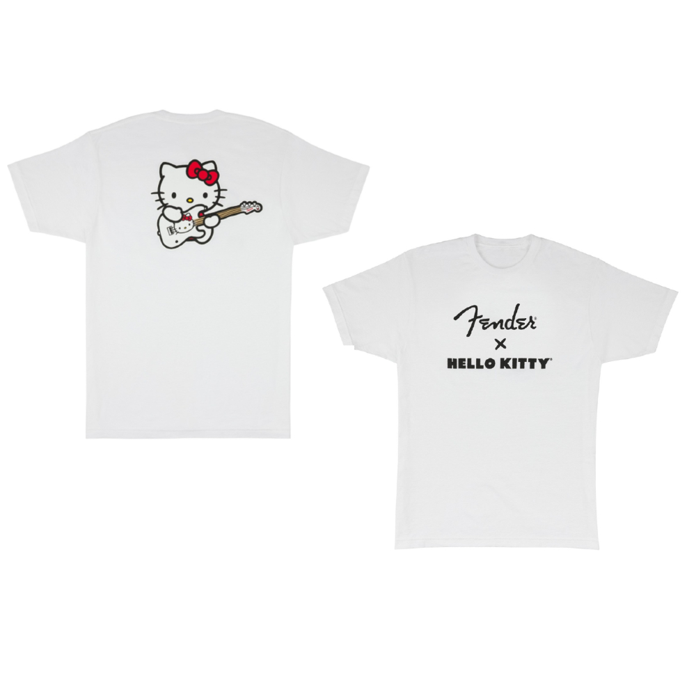 Fender 9190588506 Hello Kitty Logo Tee - White (Large)