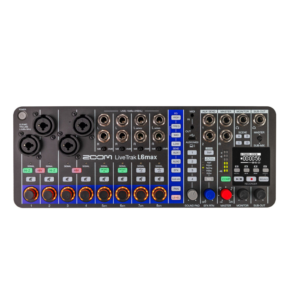 Zoom LiveTrak L6max 12-channel Digital Mixer
