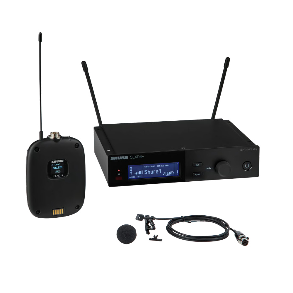 Shure SLXD14+A/93-G66 Digital Wireless Bodypack System with WL93 Omnidirectional Lavalier Microphone