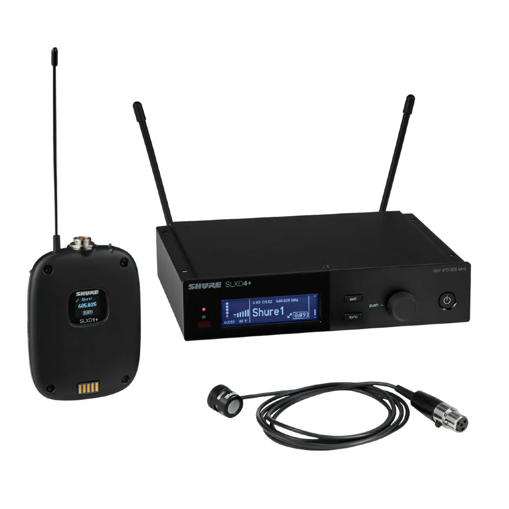 Shure SLXD14+A/85M-G66 Digital Wireless Bodypack System with WL185m Low-Profile Cardioid Lavalier Microphone