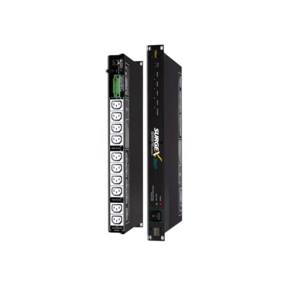 SurgeX SEQ-1216i 16A Power Sequencer with 10 IEC Outlets